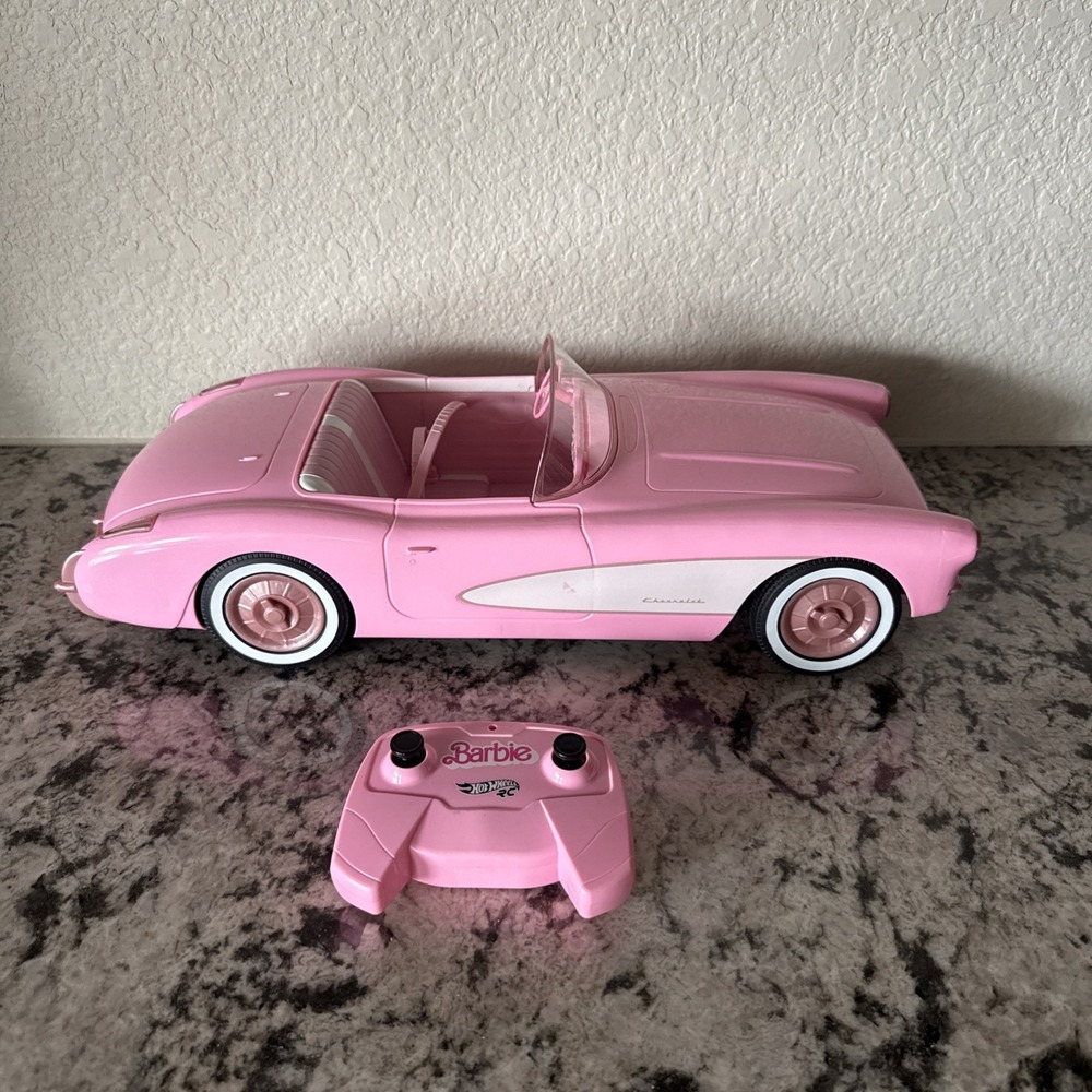Hot Wheels RC Barbie Corvette Remote Control Car Kids Toy From The Movie